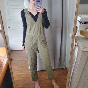 Army green corduroy jumpsuit